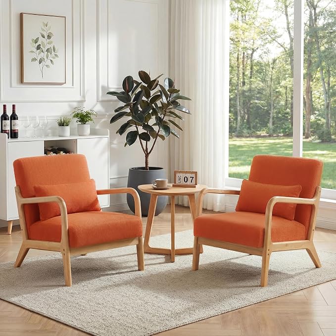 Mid Century Accent Chair, Comfy Arm Chair - Image 3