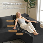ANONER 103" Modern L Shaped Modular Sectional, L-Shape Cloud Sectional Sofa - Image 4
