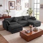 Vesgantti 109" U Shaped Cloud Sectional Sofa, Comfy Corduroy Upholstered by Vesgantti
