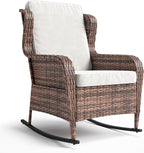 GarveeLife Single Wicker Rocking Chair, Classic Rattan Rocker - Image 5