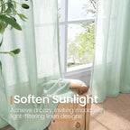 BGment Sage Green Linen Curtains 54 Inch Length - Image 5