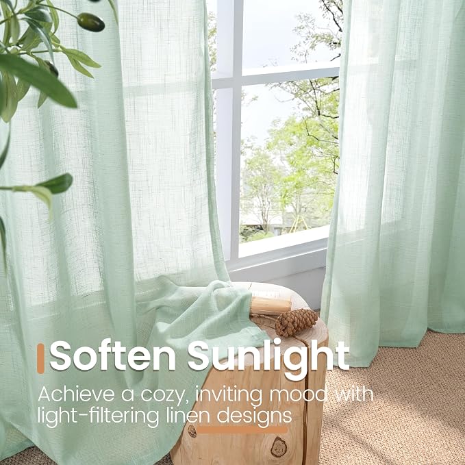 BGment Light Green Curtains 84 Inches Long 2 Panels Set - Image 5