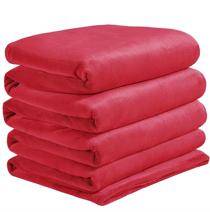BEDELITE Fleece Blanket Soft Plush Oversized Bed Blanket Red 120"x120" | Ultra - Image 9