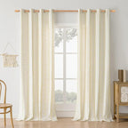 BGment Mustard Yellow Vintage Floral Linen Curtains - Image 9