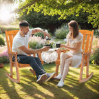 VINGLI Outdoor Rocking Chair, Heavy Duty 600 LBS Wooden Rocking Bench - Image 7