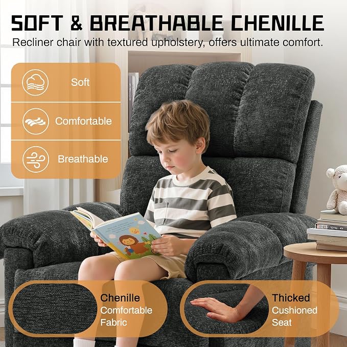 Korser Recliner Chair, Swivel Rocker Recliner Chair - Image 7