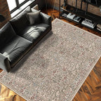 Vintage Moss Living Room Rug, 6x9 Washable Area Rugs - Image 3
