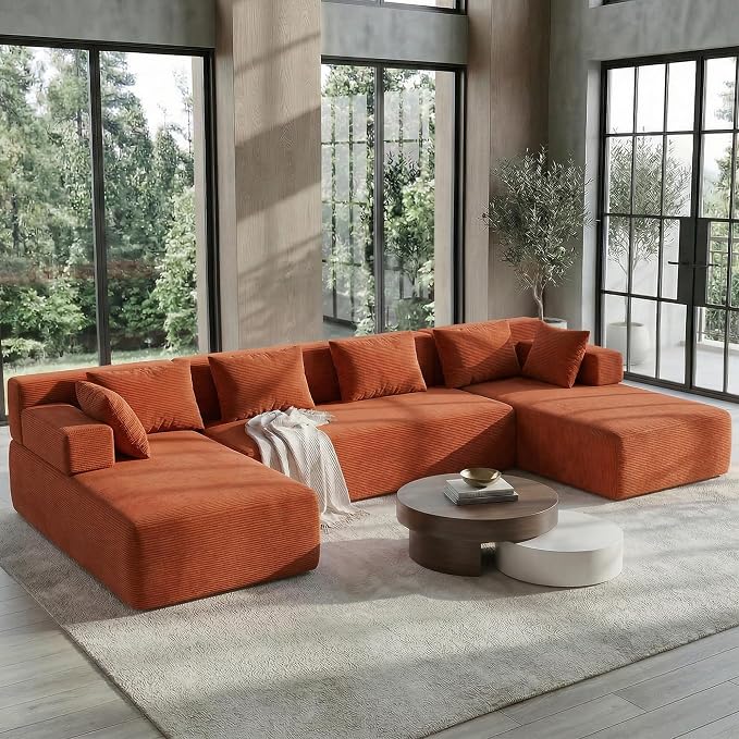 MONVANE 141" U Shaped Cloud Sectional Couch - Image 2