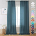 2 Panels Sheer Dusty Blue Window Curtain 96" Length by OVZME