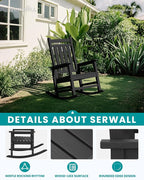 SERWALL Oversized Rocking Chair, Outdoor Rocking Chair - Image 5