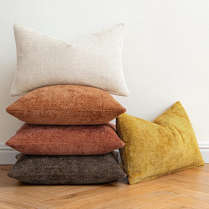 MIULEE Fall Decorative Rust Couch Throw Pillow Covers 20x20 Inch 2 Pack | - Image 4