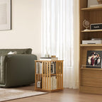 YOWOS Rotating Bookshelf Tower, 360° Display Spinning Bookcase, Bamboo - Image 8