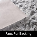 Latepis 5x8 Gray Area Faux Fur Rug - Image 3