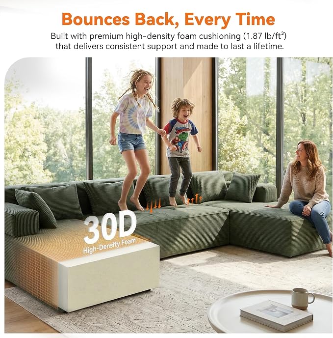 MONVANE 141" U Shaped Cloud Sectional Couch - Image 7