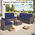 HEBE Outdoor Cushion Covers 12 Pcs, Stretch Patio Sofa Couch Cushion Cover | - Image 8