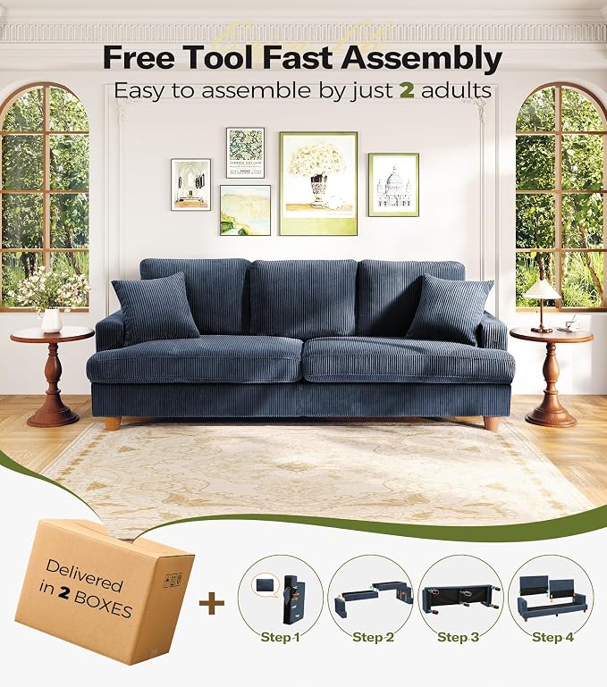 Kidirect 87in U Shaped Couch, Modular Sofa No Tool Assembly, Comfy Sectional - Image 9