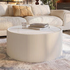 2-Piece Round Nesting Coffee Table Set, 29.52" Marble Coffee Table and End - Image 6
