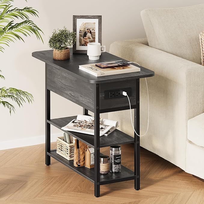 Yoobure End Table with Charging Station, Flip Top Side Table with USB Ports and - Image 4