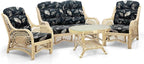Malibu Lounge Loveseat Sofa Natural Rattan Wicker Handmade Design, Natural Color - Image 5