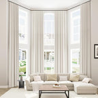 Extra Long 100% Blackout Linen Curtains by Guken