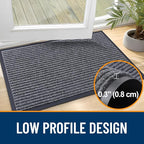 OLANLY 2-Pack Front Door Mats 59x34, Waterproof Heavy-Duty Doormats | Grey - Image 4