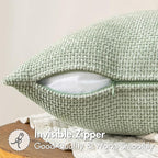 MIULEE Decorative Couch Throw Pillow Covers 18x18 Inch Light Green 2 Pack | - Image 5