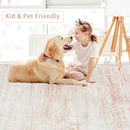 Pink Washable Rugs 5x7 Area Rugs - Image 6