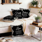 OBSEDE Black and White Bible Verse Decorative Throw Pillow Covers 18 × 18 in - Image 9