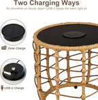 PARTPHONER Boho Solar Outdoor Side Table - Image 4