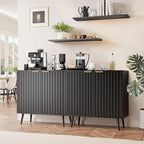 Vrullu Modern Storage Cabinet, Wood Accent Cabinet - Image 2