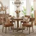 HNY Mid Century Modern Dining Chairs Set of 4, Farmhouse PU Leather Upholstered by HNY