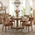 HNY Mid Century Modern Dining Chairs Set of 4, Farmhouse PU Leather Upholstered by HNY