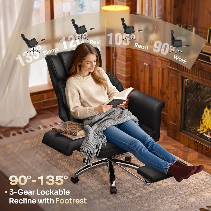 Ergonomic Office Chair with Footrest, Criss Cross Legged Desk Chair with - Image 7