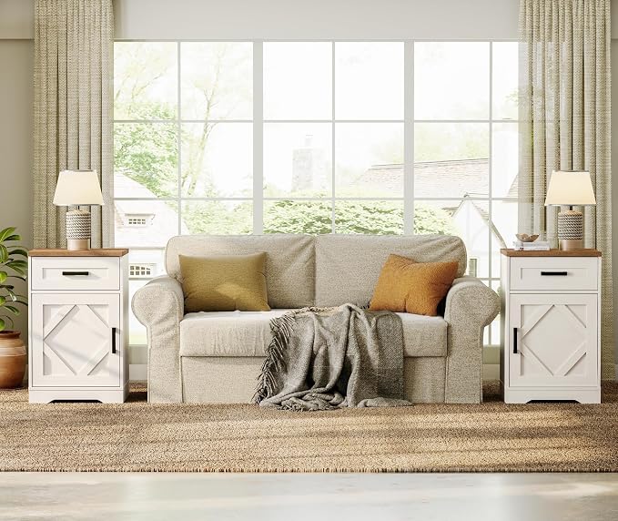 WAMPAT 32" H End Table for Living Room, Rustic Nightstand - Image 6