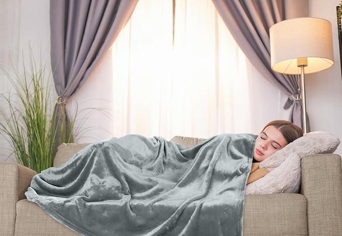 Utopia Bedding Soft Fleece Bed Blanket Twin Size Ash Grey | Microfiber Plush - Image 8