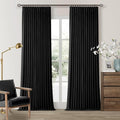 Black 105 Inch Pinch Pleated 100% Blackout Curtains by Twodrapes