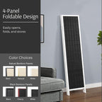 Roundhill Furniture Inkwell 4-Panel Bamboo Room Divider, Folding Portable - Image 3