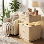 Nightstands Set of 2 with Charging Station, Modern Night Stands Set 2 with - Image 6