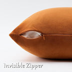 GIGIZAZA Burnt Orange Velvet Throw Pillow Covers 20x20 Pack of 2 | Decorative - Image 4