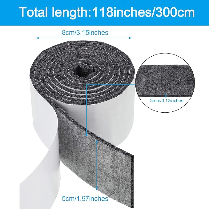 Shappy 2 Packs 120 x 2 x 0.12 Inch Felt Strips - Image 3