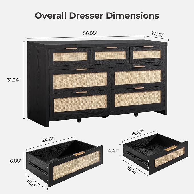 SICOTAS 7 Drawer Dresser for Bedroom, Large Chest of Drawers for Bedroom - Image 3