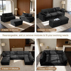 Upgrade Boneless Couch with Storage, Extra Deep&High Seat Modular Sectional - Image 5