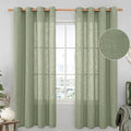 Linen Blended Curtains 72 inch for Bedroom, Linen Textured Light Filtering by LAMIT