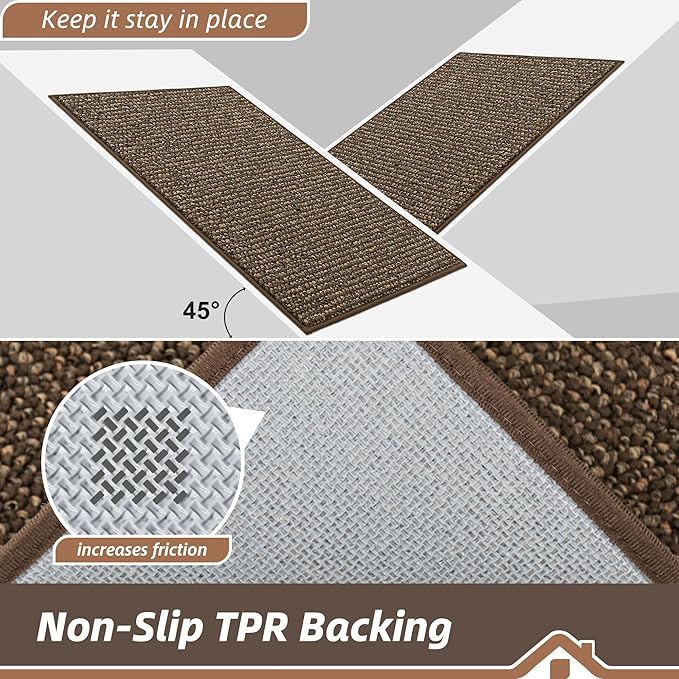 BEQHAUSE Dirt Trapper Door Mat 20" x 48", Non-Slip Washable Doormats, Low - Image 6
