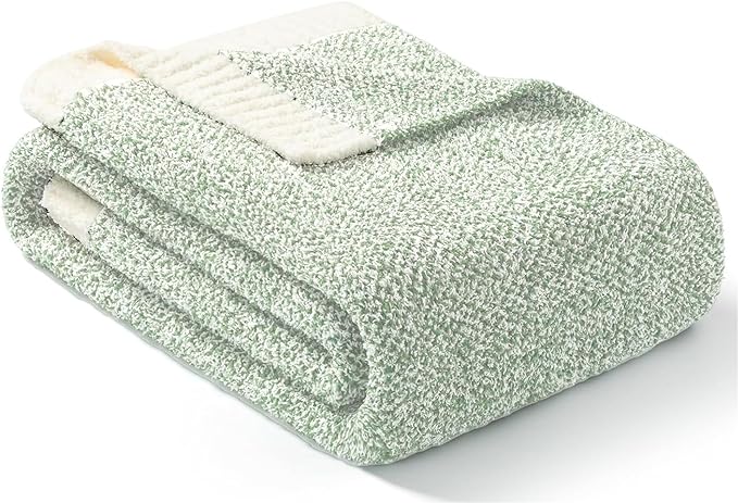 Snuggle Sac Heather Sage Green Throw Blanket - Image 5