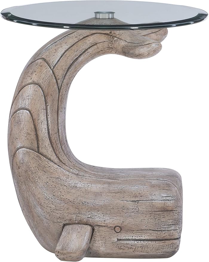 Powell Peabody Whale Brown Driftwood Accent Table - Image 5