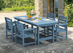 SERWALL 7-Piece Patio Dining Table Sets, Outdoor HDPE Dining Furniture Set - Image 7