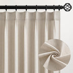 Pinch Pleated Linen Curtains 108 Inches long by Topfinel