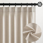 Topfinel Oatmeal Beige Pinch Pleated Curtains 84 Inches Long by Topfinel