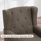 Accent Chair Set of 2, Mid Century Modern Fabric Wingback Chair, Upholstered - Image 6
